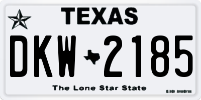TX license plate DKW2185