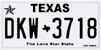TX license plate DKW3718