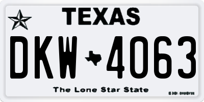 TX license plate DKW4063