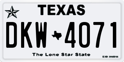 TX license plate DKW4071