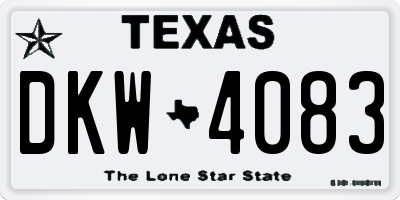 TX license plate DKW4083