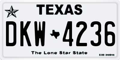 TX license plate DKW4236