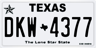 TX license plate DKW4377