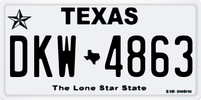 TX license plate DKW4863