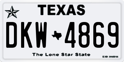 TX license plate DKW4869