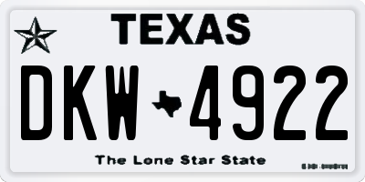 TX license plate DKW4922