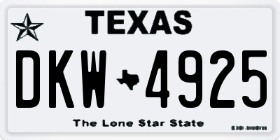 TX license plate DKW4925