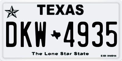 TX license plate DKW4935