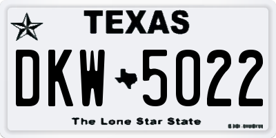 TX license plate DKW5022