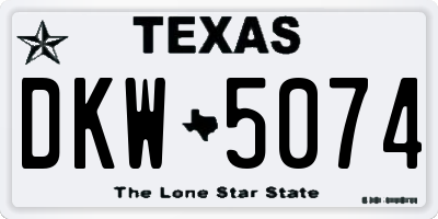 TX license plate DKW5074