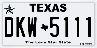 TX license plate DKW5111