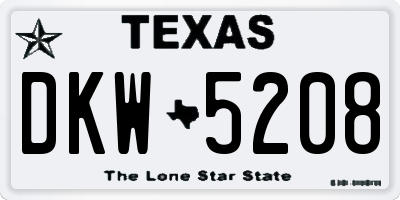TX license plate DKW5208