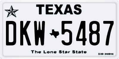 TX license plate DKW5487
