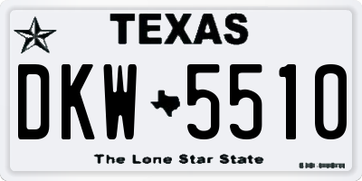 TX license plate DKW5510