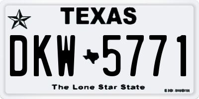 TX license plate DKW5771