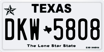 TX license plate DKW5808