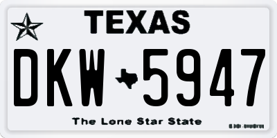 TX license plate DKW5947
