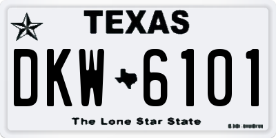 TX license plate DKW6101