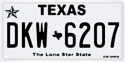 TX license plate DKW6207