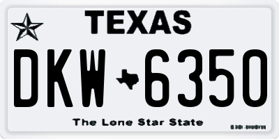 TX license plate DKW6350