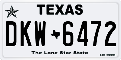 TX license plate DKW6472