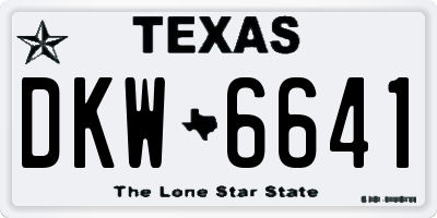 TX license plate DKW6641