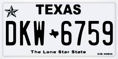 TX license plate DKW6759