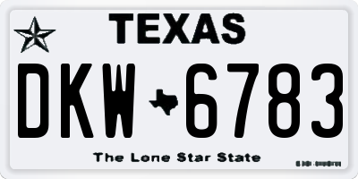 TX license plate DKW6783