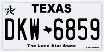 TX license plate DKW6859