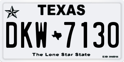 TX license plate DKW7130