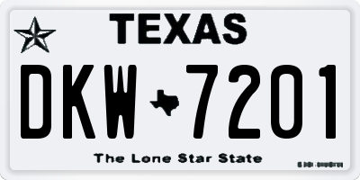 TX license plate DKW7201