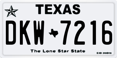 TX license plate DKW7216