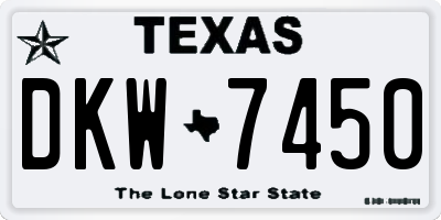 TX license plate DKW7450
