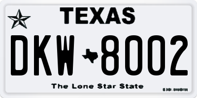 TX license plate DKW8002