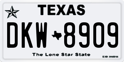 TX license plate DKW8909