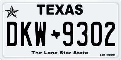 TX license plate DKW9302