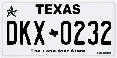 TX license plate DKX0232