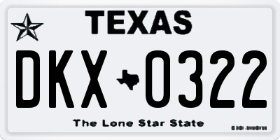 TX license plate DKX0322