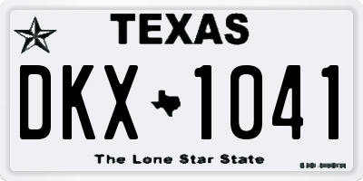 TX license plate DKX1041