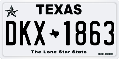 TX license plate DKX1863