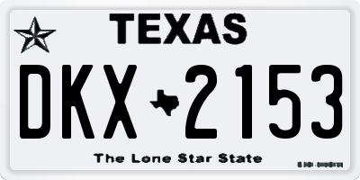 TX license plate DKX2153
