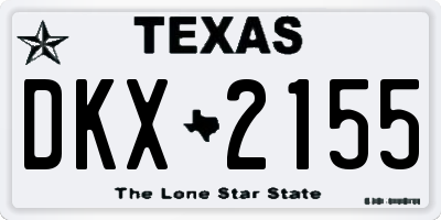 TX license plate DKX2155