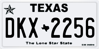TX license plate DKX2256
