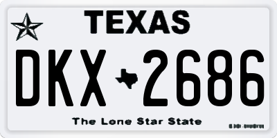 TX license plate DKX2686