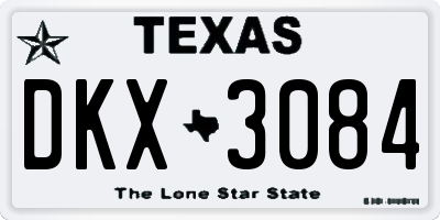TX license plate DKX3084