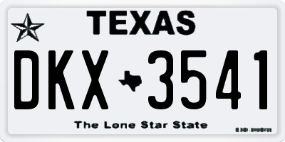 TX license plate DKX3541