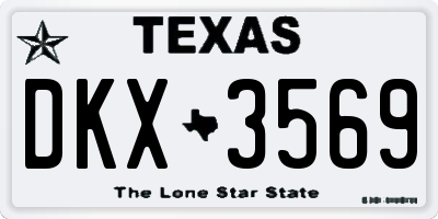 TX license plate DKX3569