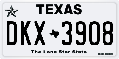 TX license plate DKX3908