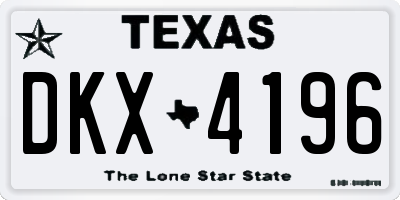 TX license plate DKX4196