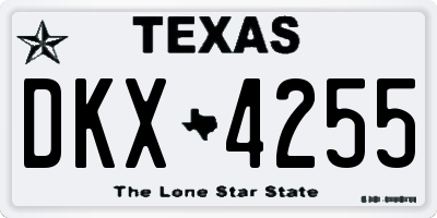 TX license plate DKX4255